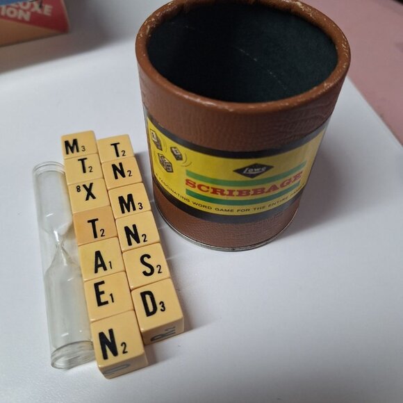 Vintage Lowe Scribbage Word Game With Dice & Timer - Picture 4 of 6